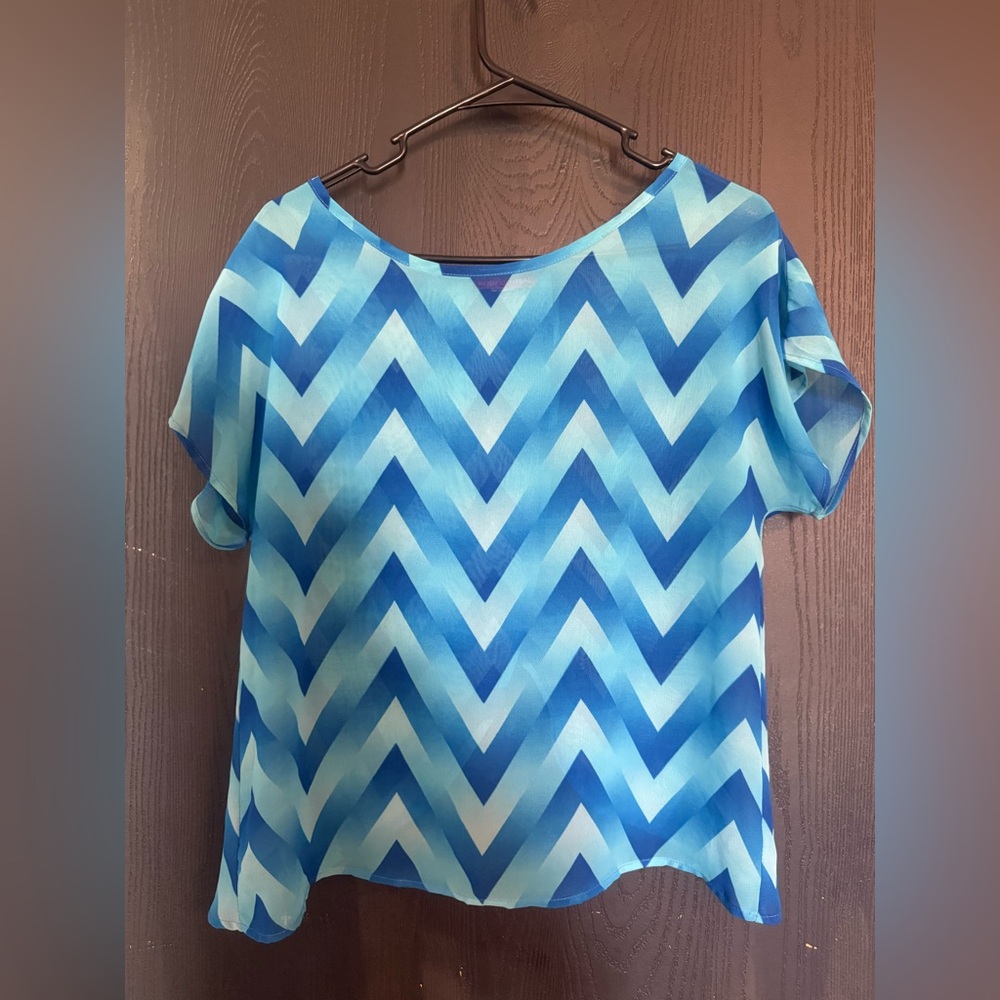Blue Chevron Women's Top